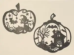 Halloween Pumpkin Cat House Wallart Decor V2