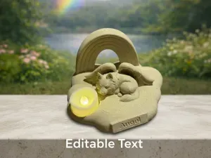 Angel German Shepherd Cloud with Rainbow Memorial