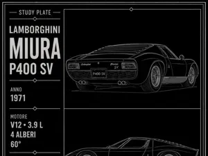 study plate desing auto -Lamborghini Miura P400 SV