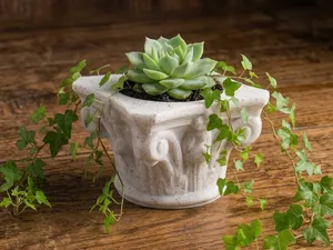 Planter shaped like an ancient Greek capital
