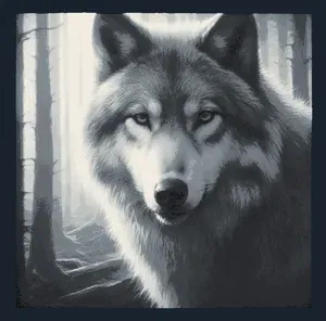 Wolf in Forest - Hueforge 4 color filament painting