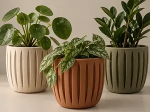 Mid-Century Groove Planter