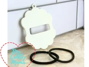 Blank scalloped hair tie holder keychain