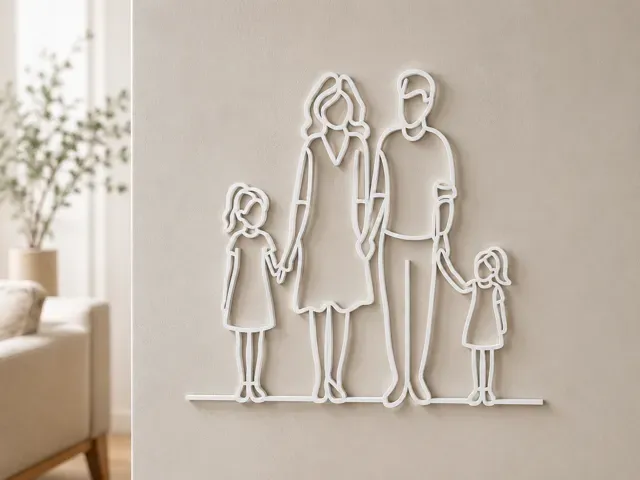 Cute Family Decor Minimalist Wall Art Line — Image 2 of 3
