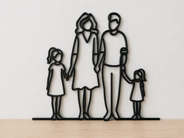Cute Family Decor Minimalist Wall Art Line — Image 3 of 3