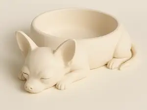 Sleeping Chihuahua Pet Bowl — Cute 3D Printed Dish