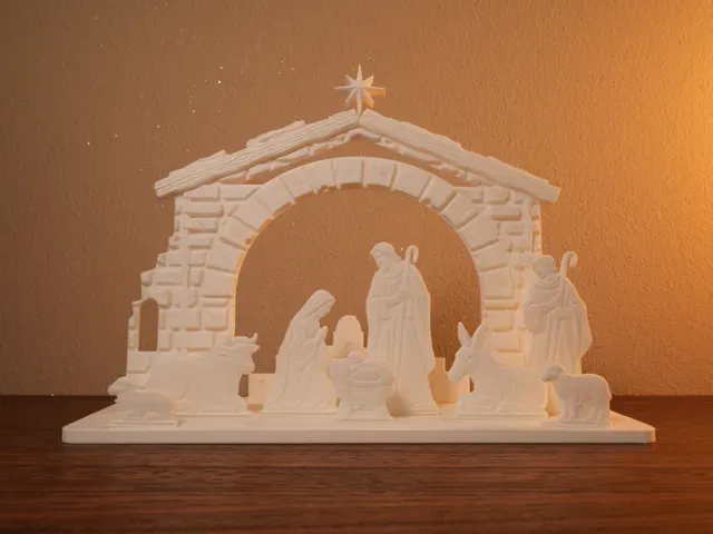 Christmas Nativity Scene - Holy Family & Stable — Фото 2 из 10