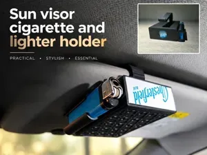 Sun visor cigarette and lighter holder