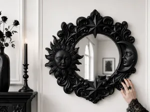 Goth Sun Moon Mirror Frame