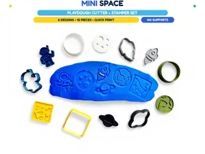 Mini Outer Space Playdough Cutter & Stamper Set