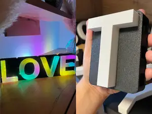 3D Buchstabe „T“ – modular, LED-fähig & A–Z Serie