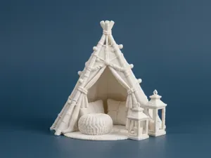 Boho Teepee Tent Diorama Scale 1:12