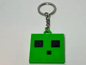 Minecraft-Inspired Slime Keychain
