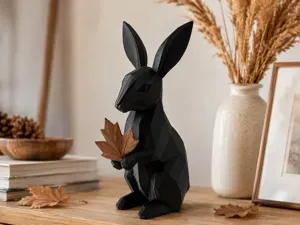 Autumn Bunny with Maple Leaf – Rabbit Decoration