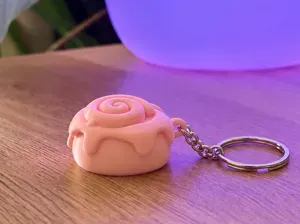 Cinnamon Roll Keychain - cute mini