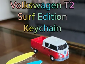 Volkswagen T2 Surf Keychain (working wheels)