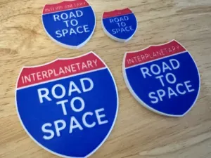 Interplanetary Road To Space Sign - Fridge Magnet
