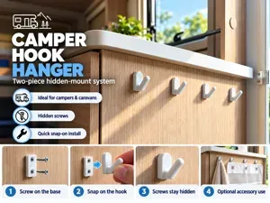 Camper Hook Hanger – 2-Piece Hidden Screw Design