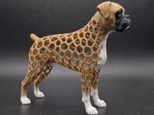 Voronoi Boxer Dog Figure Sculpture