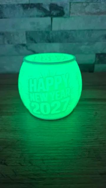 Tea / Puck Light with Lid Happy New Year 2027 No.2 — Image 4 of 6