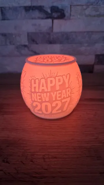 Tea / Puck Light with Lid Happy New Year 2027 No.2 — Image 3 of 6