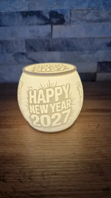 Tea / Puck Light with Lid Happy New Year 2027 No.2 — Image 2 of 6