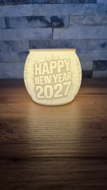Tea / Puck Light with Lid Happy New Year 2027 No.2 — Image 5 of 6