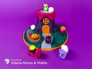 Diorama for Cute Flexi Animals, Halloween Edition