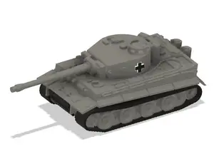 Multi Part "Tiger I" tank 1/72 (fusion360)