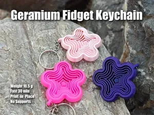 Geranium Fidget Keychain – Concentric Design