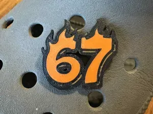 Flaming 67 Croc Charm/Jibbitz