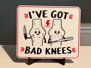 I'VE GOT BAD KNEES - FUNNY WALL ART SIGN