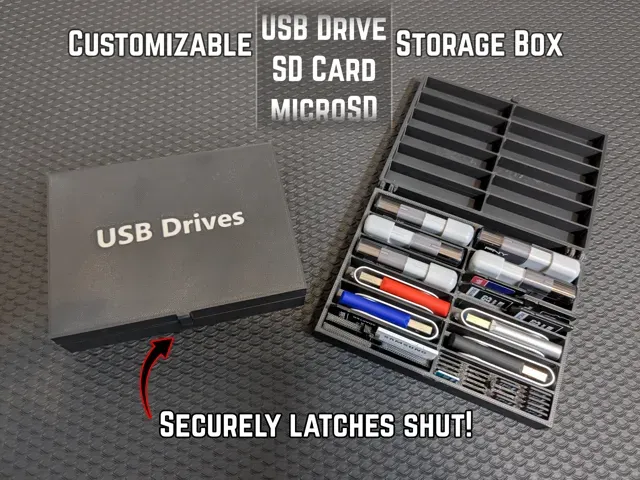 Customizable USB Drive Storage Box (and SD cards)