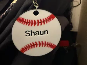 Simple Baseball Softball Name Keychain