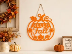 Hello Fall Pumpkin Wall Decor