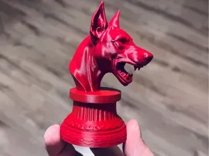 Dog Dobermann head miniature