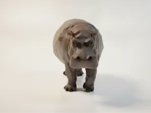 Hippopotamus Low Poly Animal Figure
