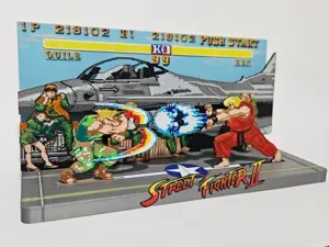 Guile Stage Street Fighter 2 Pixel Art Diorama