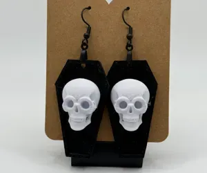 Skull Coffin Earrings