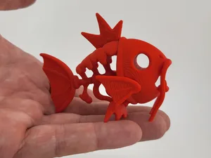 Magikarp Skeletal Style Fish - Stylized 3D Print