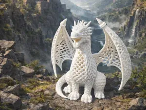 Voronoi Drache – 3D-Design im modernen Stil