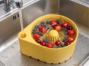 Automatic vegetable, fruit washer, no supports