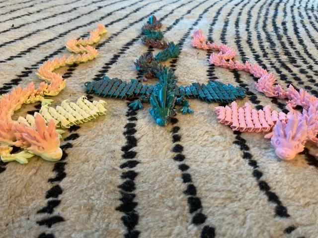 Cute Crystal Dragon with Flexi Wings Fabric Scale