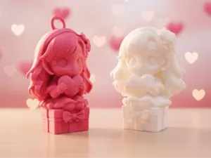 Heart Girl Valentine Figure