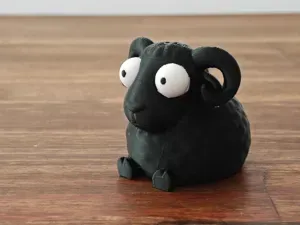 Funny Cartoon Ram Figurine with Big Eyes