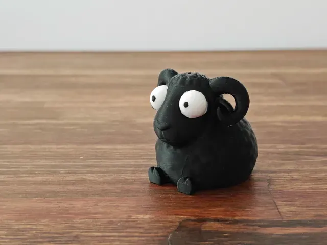 Funny Cartoon Ram Figurine with Big Eyes — Фото 2 из 7