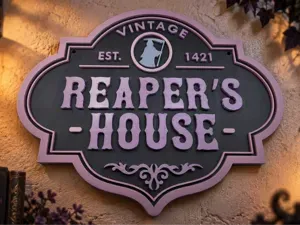 Reaper’s House – Vintage Gothic Wand- & Türschild