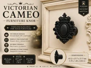 Title Victorian Crown Cameo Furniture Knob