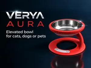 VERYA AURA Elevated Pet Feeder · S-Curve Design