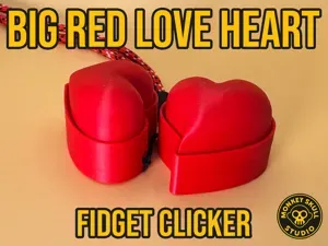 Big Red Love Heart Fidget Clicker